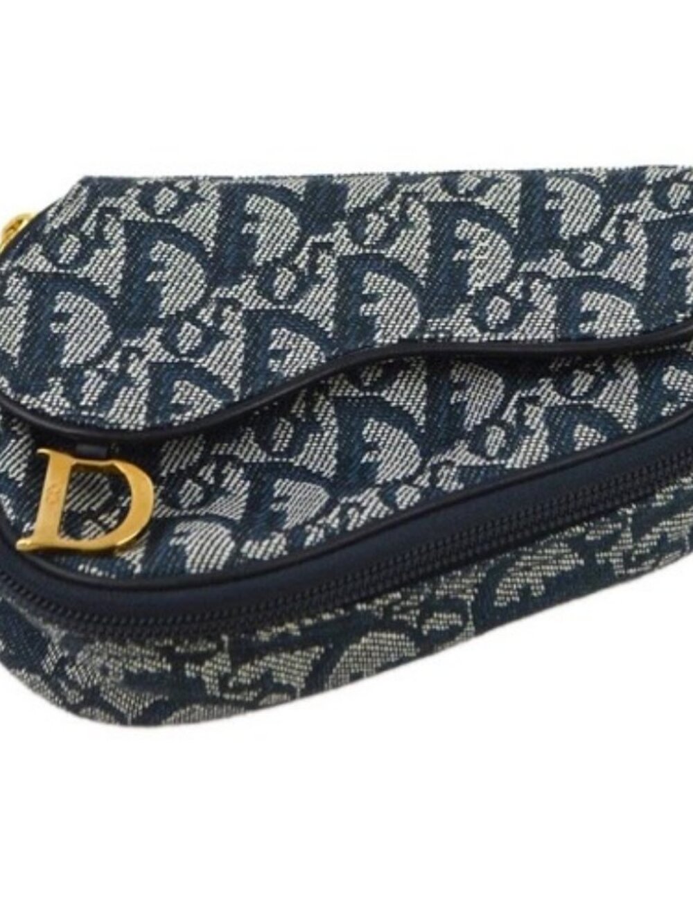 Christian Dior 1998 Navy Saddle Trotter Pouch Bag MC1928 163588